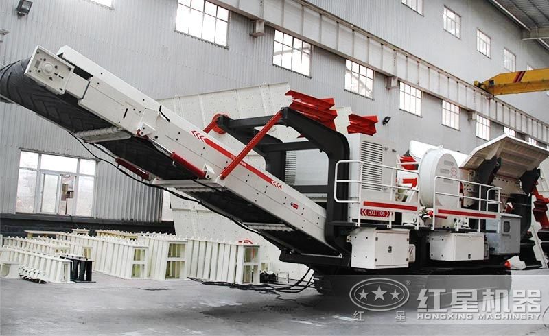 流動式石子粉碎機：履帶液壓驅動，遙控一鍵行走